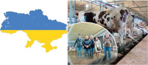 Carte de l'Ukraine et photo d'un élevage